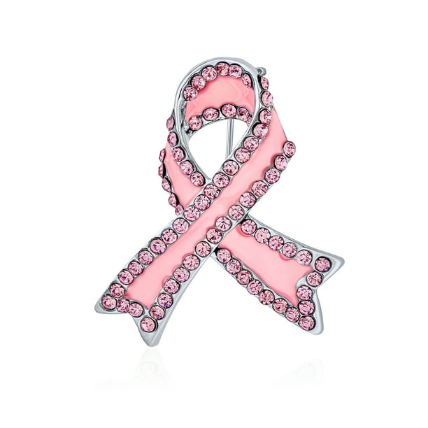 Retail Fundraising For A Cause Crystal Pink & Blue Ribbon Silver Heart Hanging Charm 